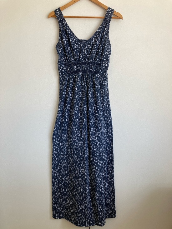 Eddie Bauer Dresses & Skirts - Eddie Bauer Navy and White Printed Tank Maxi Dress Medium Tall